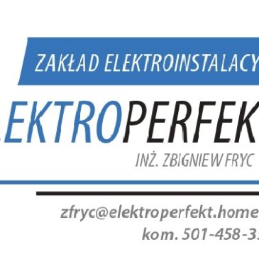 Podziękowanie dla Firmy – Zakład Elektroinstalacyjny Elektro -Perfekt inż. Zbigniew Fryc